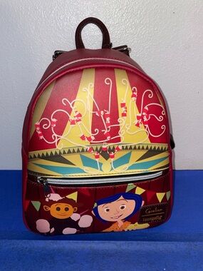 Exclusive Loungefly Laika Coraline and Wybie Mouse Circus Mini Backpack